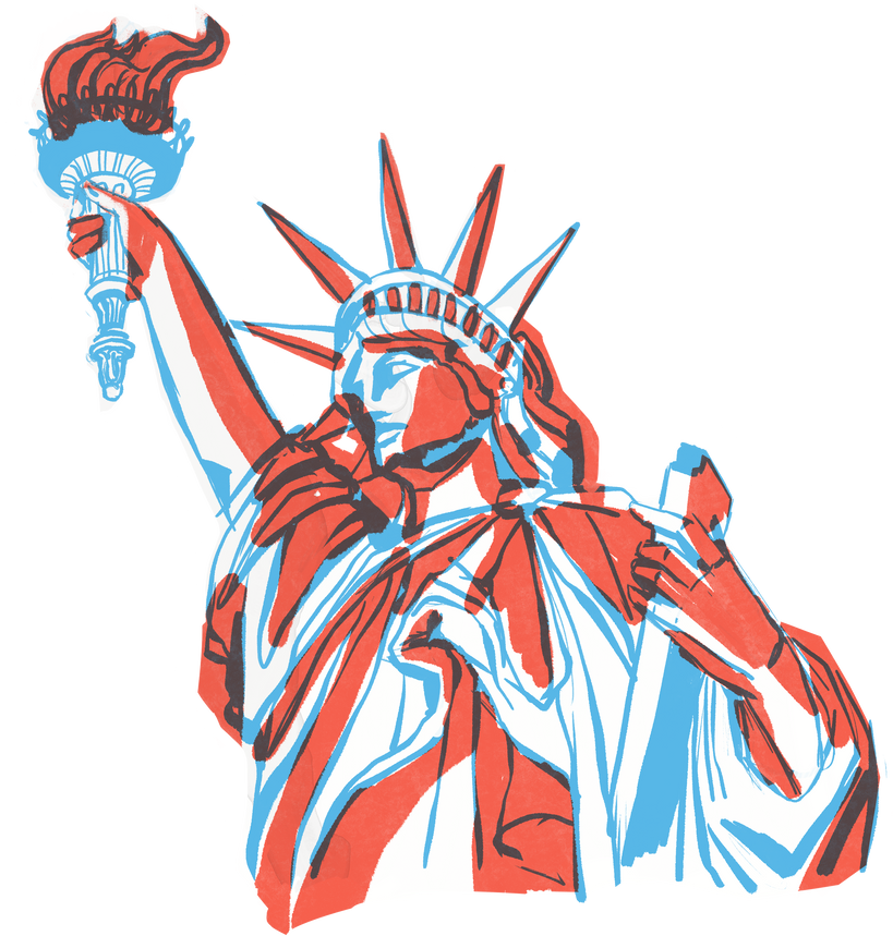 Hand Painted 4th of July Statue of Liberty 